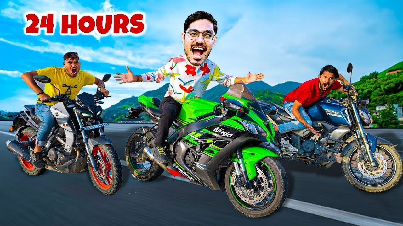 24 Hours on Super Bike Challenge  Ninja ZX10R   24 घंटे बाइक से उतर नहीं सकते