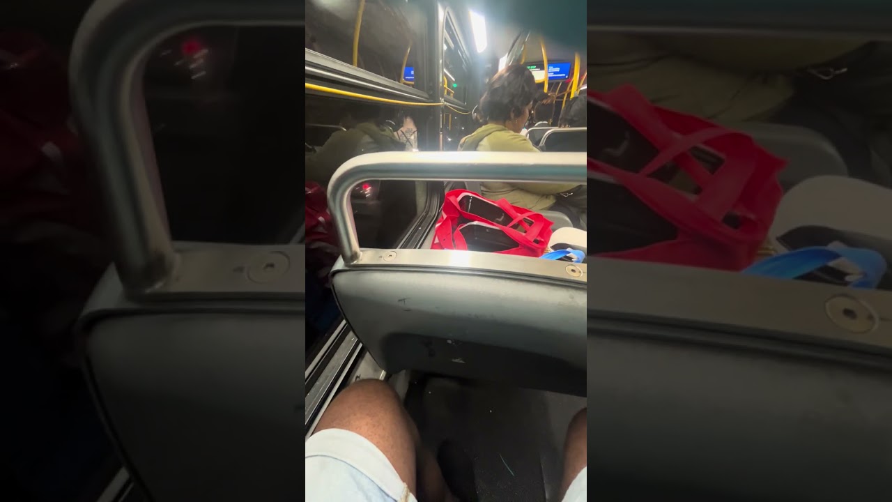 NYC bus B49 ride @ night time