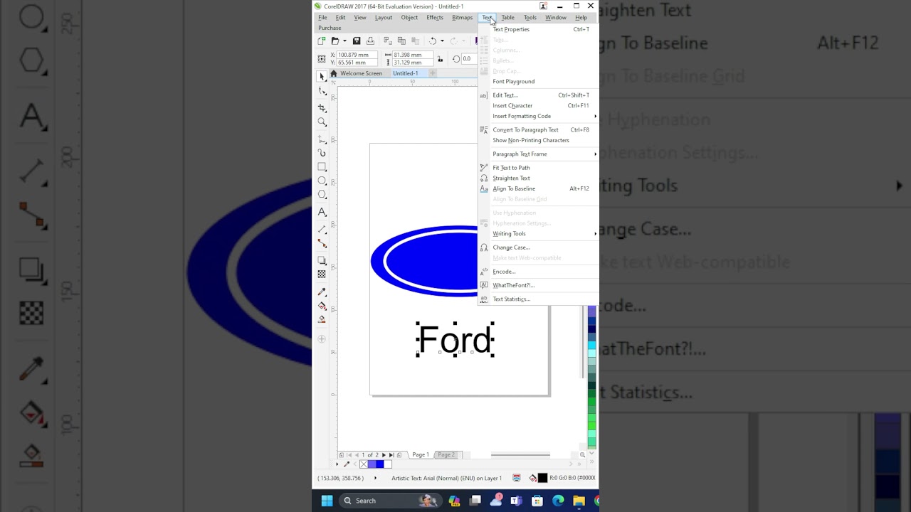 How to create a Ford Logo in CorelDRAW? 
