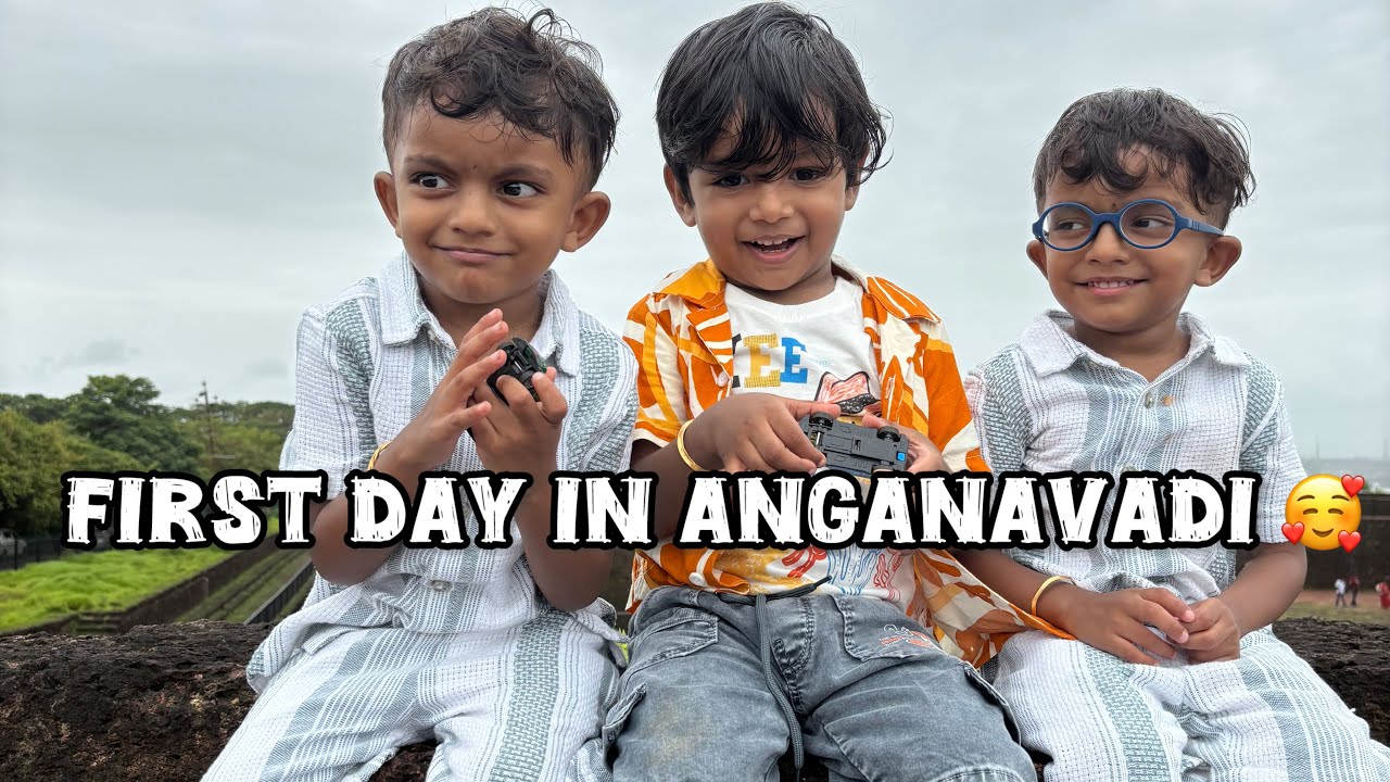 FIRST DAY IN ANGANAVADI🥰മൂന്ന് ചെക്കമാരുടേം ആദ്യത്തെ അംഗനവാടി DAY 🥰🥰