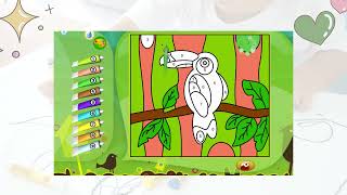 COLORING GAMES FOR KIDS - How to Color a Bird (Happy Color App) Games Mewarnai Burung Parrot screenshot 5