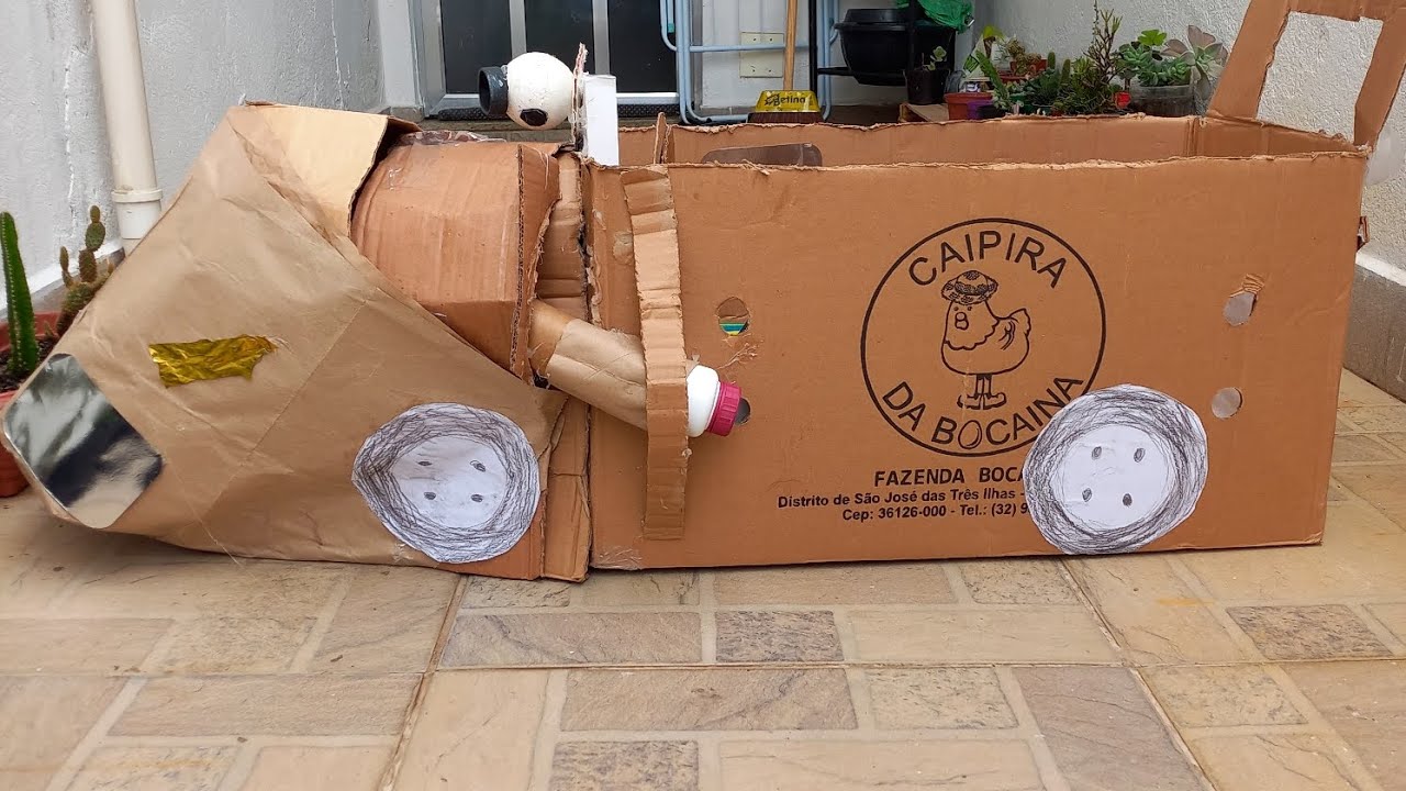 COMO FAZER CARRO DE PAPELÃO. - YouTube