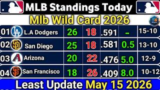 MLB Standings [May 15, 2026] | Today's MLB Results | Wild Card Update 2026