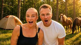 We Went Camping for the First Time (Wild Horses Outside Our Tent)