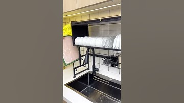 Gia dụng thông minh  Kệ úp chén bát có nắp đậy, kệ để chén trên bồn rửa, giá úp bát đĩa