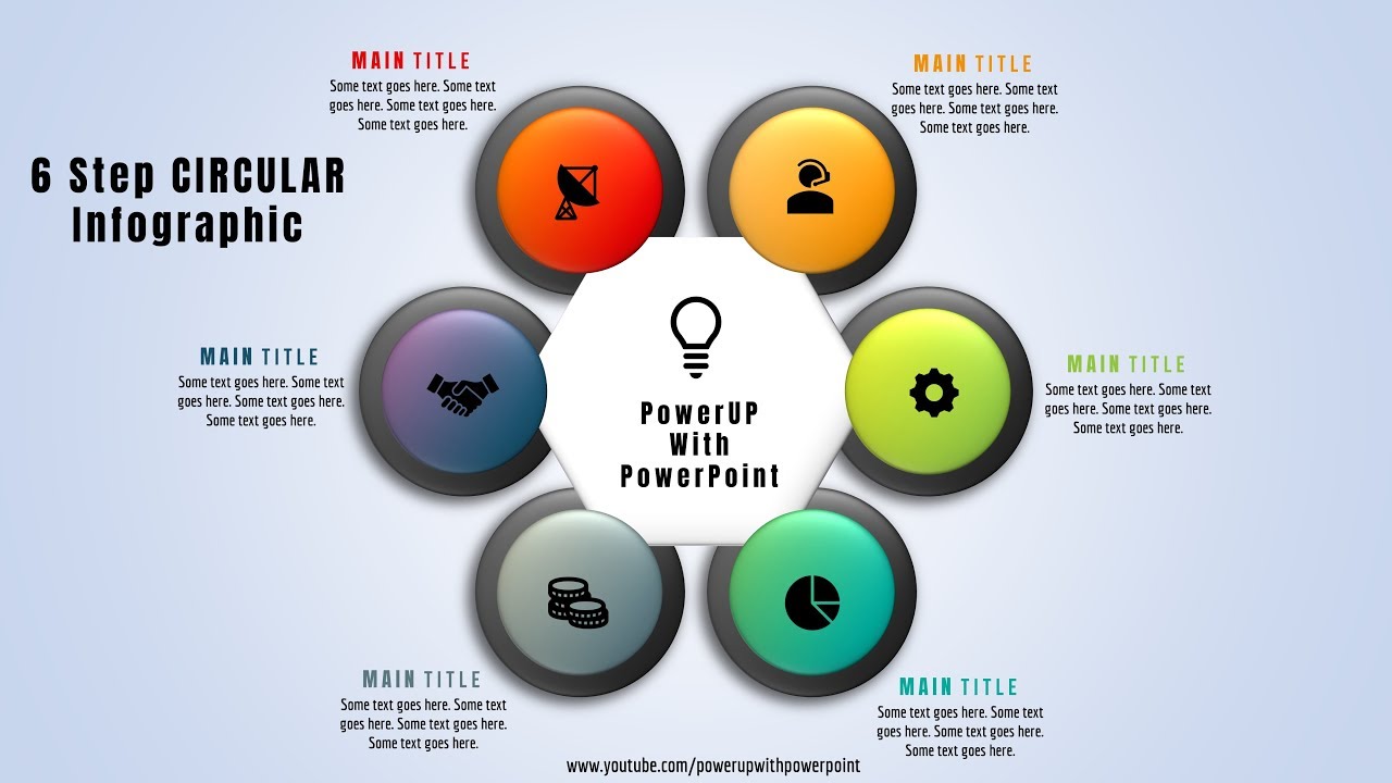 21.Create 6 Step 3D CIRCULAR Infographic|Powerpoint Presentation|Graphic Design|Free Template
