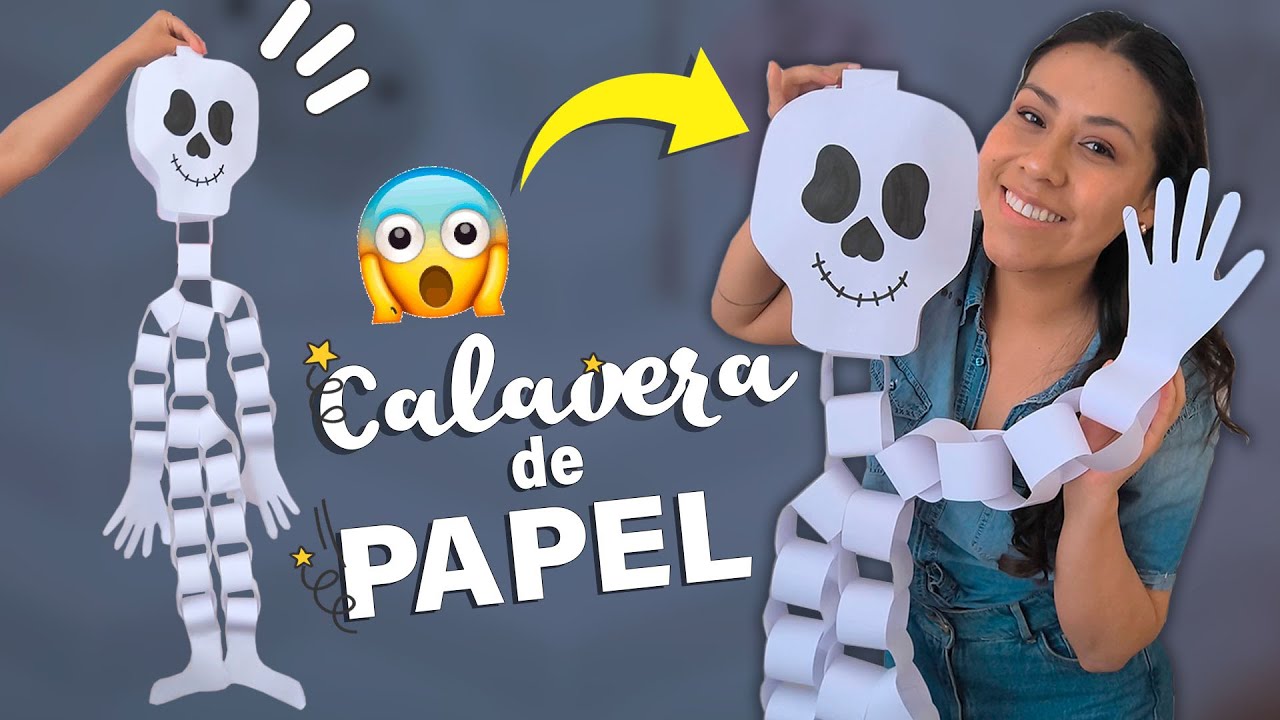 💀 CALAVERA de PAPEL🎃 mide 1.20 mts 💀Día de Muertos o Decoración de Halloween ✨|Tu Diva Creativa