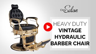 OmySalon Vintage Barber Chair Heavy Duty Hydraulic Recline Salon Chair