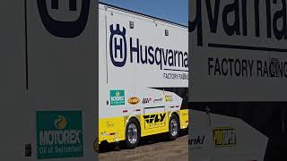 The Rockstar Energy Drink Husqvarna team rig moving in at the Thunder Valley Motocross Nationals.
