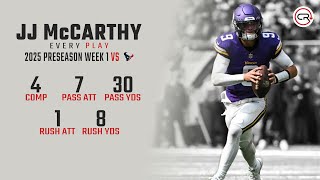 JJ McCarthy Preseason Week 1 Highlights | Every Dropback, Pass, and Run vs Texans