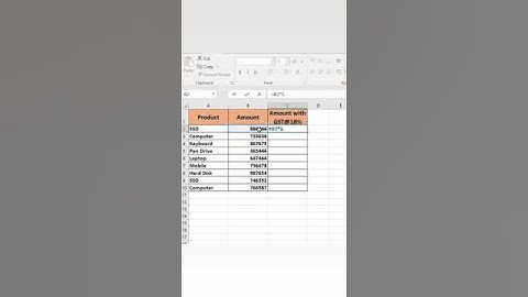 Calculation of Amount with GST  in Excel#excelshorts#advanced😊😊😊😊