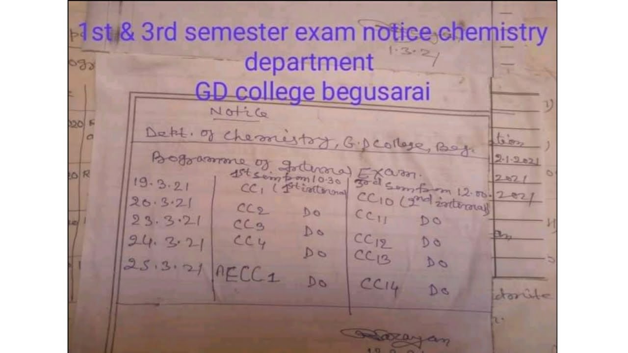 Lnmu pg first and third semester internal exam routine 2021