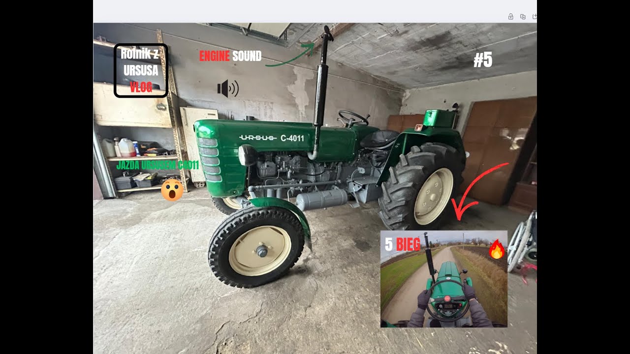 🔥[VLOG #5]🔥 Go PRO na głowie🎥 Jazda URSUSEM C4011😱 (ENGINE SOUND) PIUNTKA I ŁOGIŃ🔥 Czytaj opis