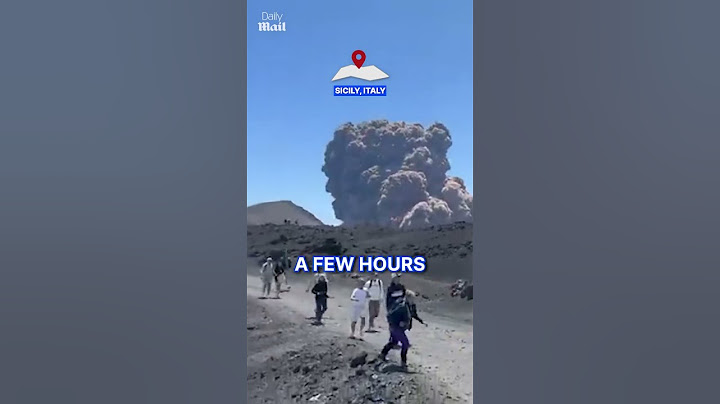 Tourists running away as Mount Etna volcano erupts