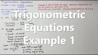 Trigonometric Equations Example 1