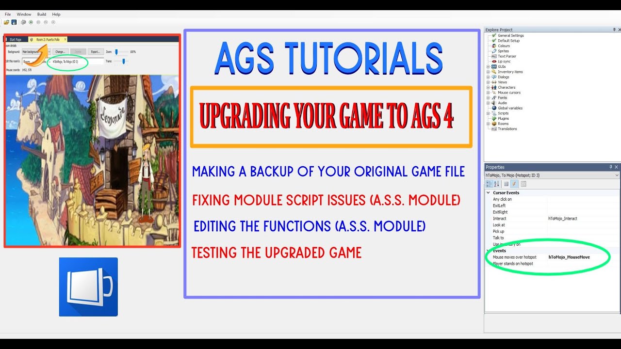 AGS Tutorials: Upgrading Your Game to AGS 4