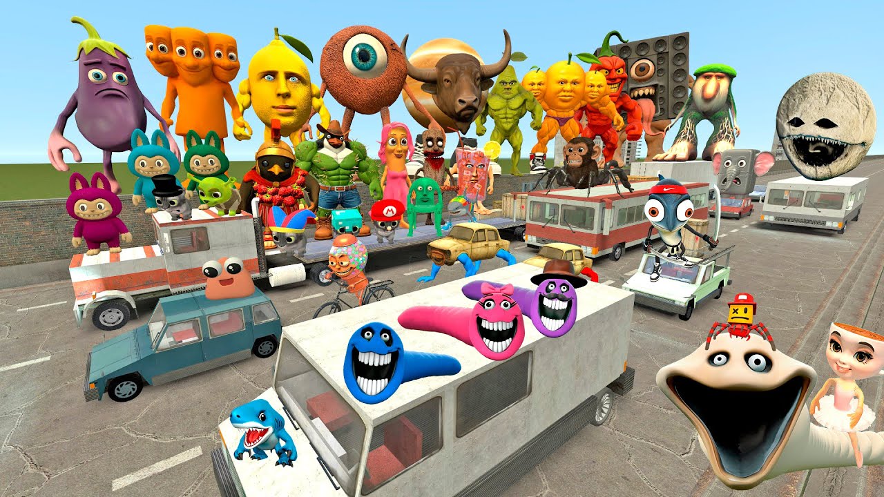 Spartan kicking Italian Brainrot memes Evolution Roblox Hungry Worm Pou Bou in Gmod #spartankicking