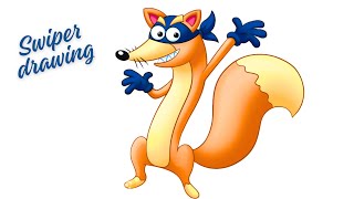 How to draw swiper from Dora the Explorer | easy drawing for kids 