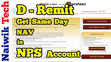 D-Remit NPS || How to get the same day NAV with Virtual Account