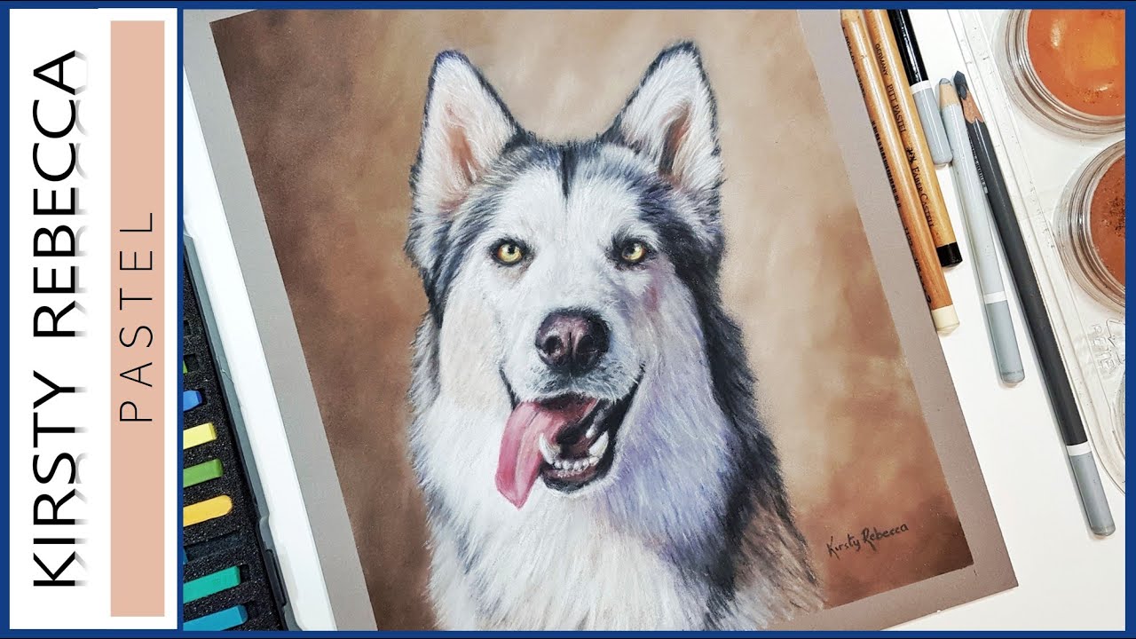 BLACK and WHITE Fur in Pastels! // How to draw a husky! YouTube