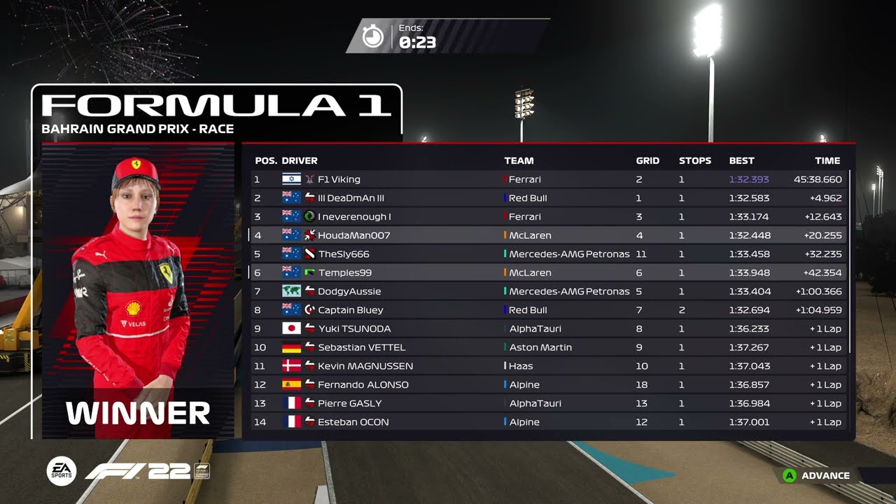 Whirlpool Xbox Racing League: F1 2022 Season 1 Race 01 Bahrain