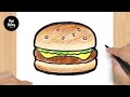 #835 How to Draw a Burger - Easy Drawing Tutorial