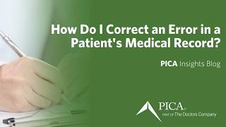 Information How Do I Correct an Error in a Patient's Medical Record Guide