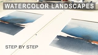 Minimalist Watercolor Landscape Tutorial | Limited Color Palette
