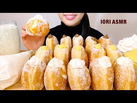 【ASMR / 咀嚼音】クリームドーナツ Cream Donuts 크림 도넛 【Eating Sounds】