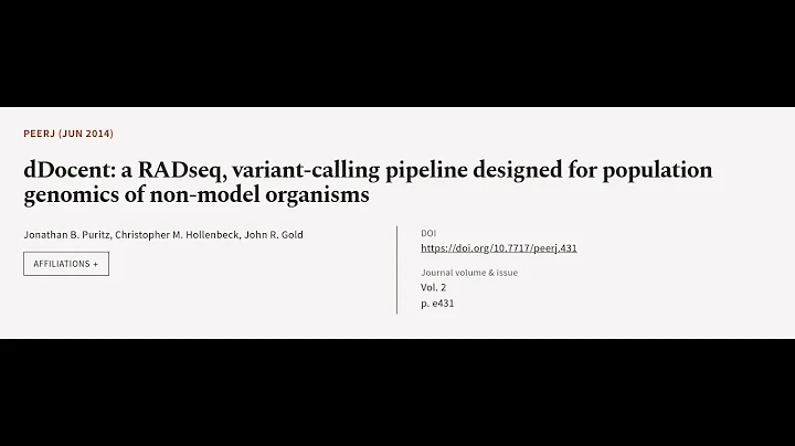 dDocent: a RADseq, variant-calling pipeline design...