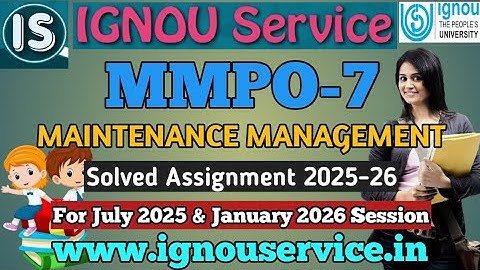 IGNOU MMPO-7 Solved Assignment 2025-26 For July 2025 and January 2026 Sessions