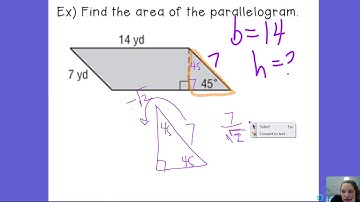 11.1 Area of Parallelogram special right example 2