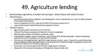 49. Agriculture lending