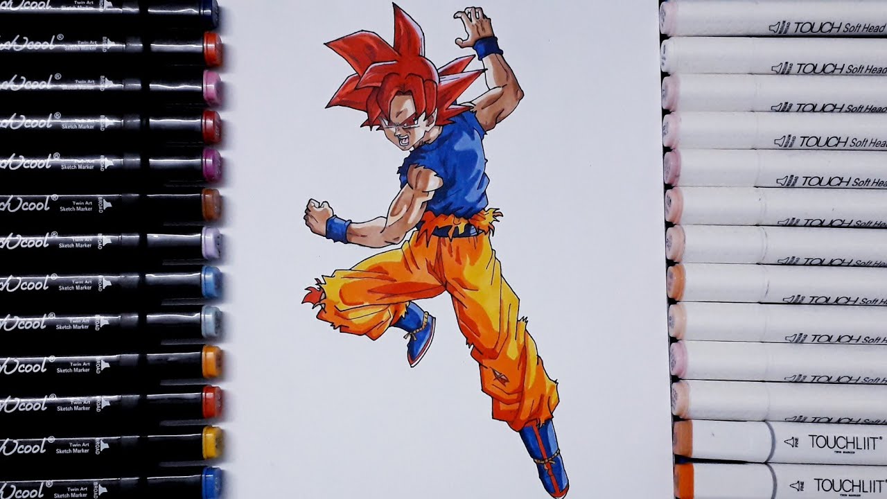 Hãy ngắm nhìn bức tranh về Goku Super Saiyan God được vẽ tinh xảo với màu sắc rực rỡ và kiểu tóc đầy sức mạnh. Bạn sẽ không thể rời mắt khỏi nét vẽ chi tiết và cảm nhận được sức mạnh của nhân vật.