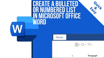 Creating a bulleted or numbered list in Microsoft Office Word