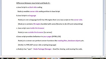 DIFFERENCE BETWEEN JAVASCRIPT AND NODE JS
