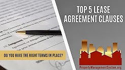 Top 5 Lease Agreement Clauses 