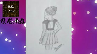 How to draw a girl backside with bun ||#artist || #bkarts || #art