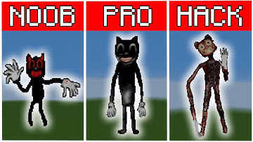 Pixel Art NOOB vs PRO vs HACKER Cartoon cat in Minecraft