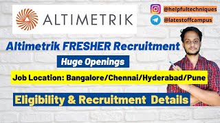 Altimetrik FRESHERS Off-Campus 2021 | Software Job | Locations: Bangalore/Chennai/Hyderabad/Pune. screenshot 1