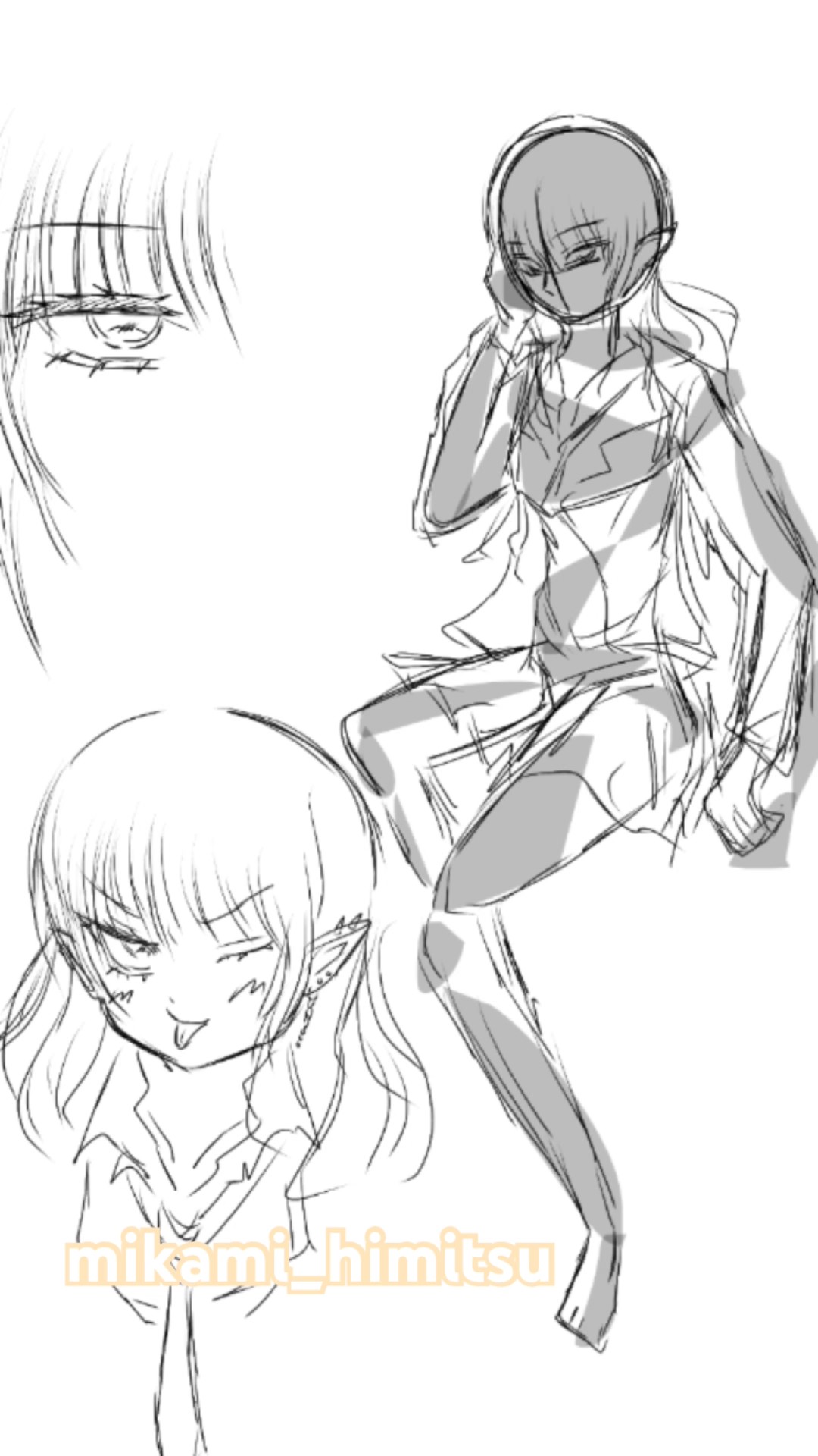 指描き ラフラフラフ #イラストメイキング #drawing #oc #shorts - YouTube