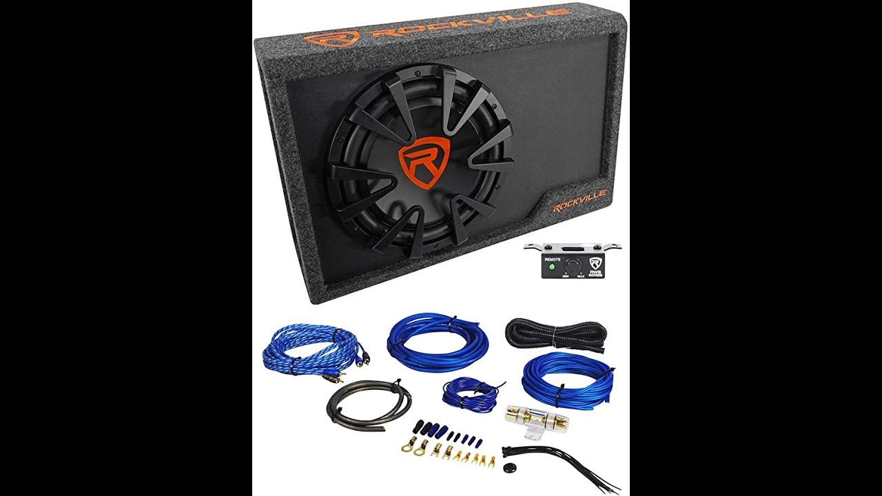 Rockville RWS12CA Slim 1200 Watt 12" Powered Car Subwoofer Enclosure