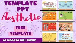 TEMPLATE AESTHETIC PPT #9 Animated Slide Biodata Diri | Easy Simple [FREE TEMPLATE]