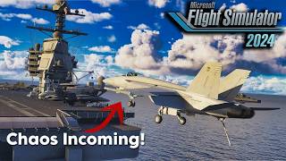F/A-18 Landing Challenge on Aircraft Carrier | How Will It End?! | MSFS 2024