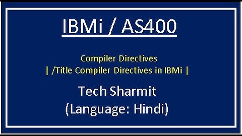 IBMi (AS400) - /Title Compiler Directive | compiler directives in IBMi | | rpg programming tutorial