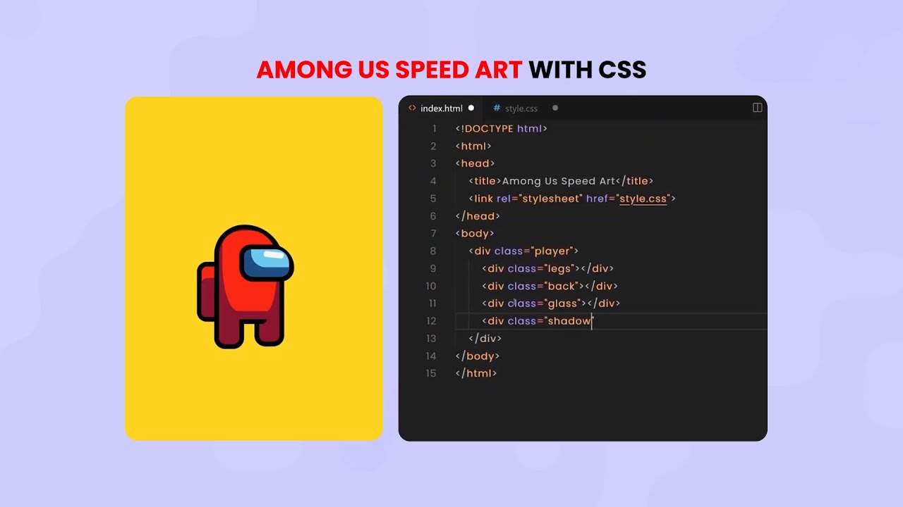 Among Us Speed Art Using Pure CSS Only | CSS Art: Among Us Speed
