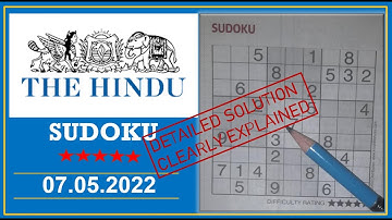 How to Solve 5 Star Hindu  Sudoku May 07, 2022 -  Step By Step Solution
