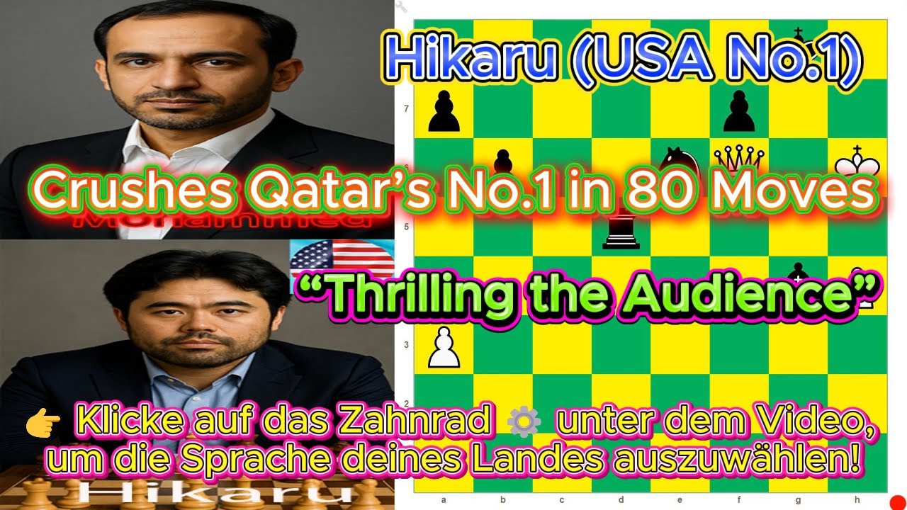 An Emotional Chess Battle: America’s No.1 Hikaru Defeats Qatar’s No.1 Mohammed in Just 80 Moves
