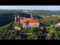 Książ Castle cinematic drone view 4K