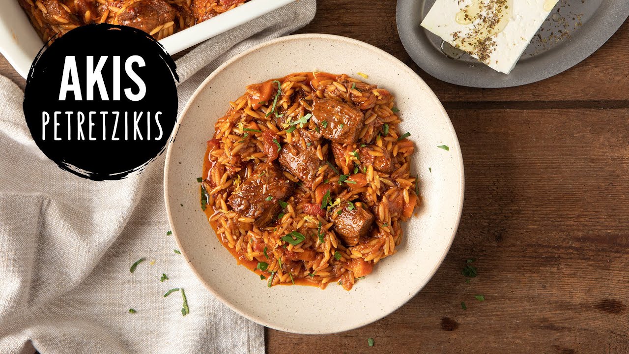 Greek beef and orzo pasta casserole (Giouvetsi)  | Akis Petretzikis